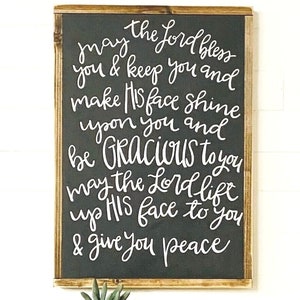 May The Lord Bless You And Keep You Numbers 6 24 26 Scripture Sign, Bible Verse Wall Art, Christian Gift, Cursive Word Art, Farmhouse Decor