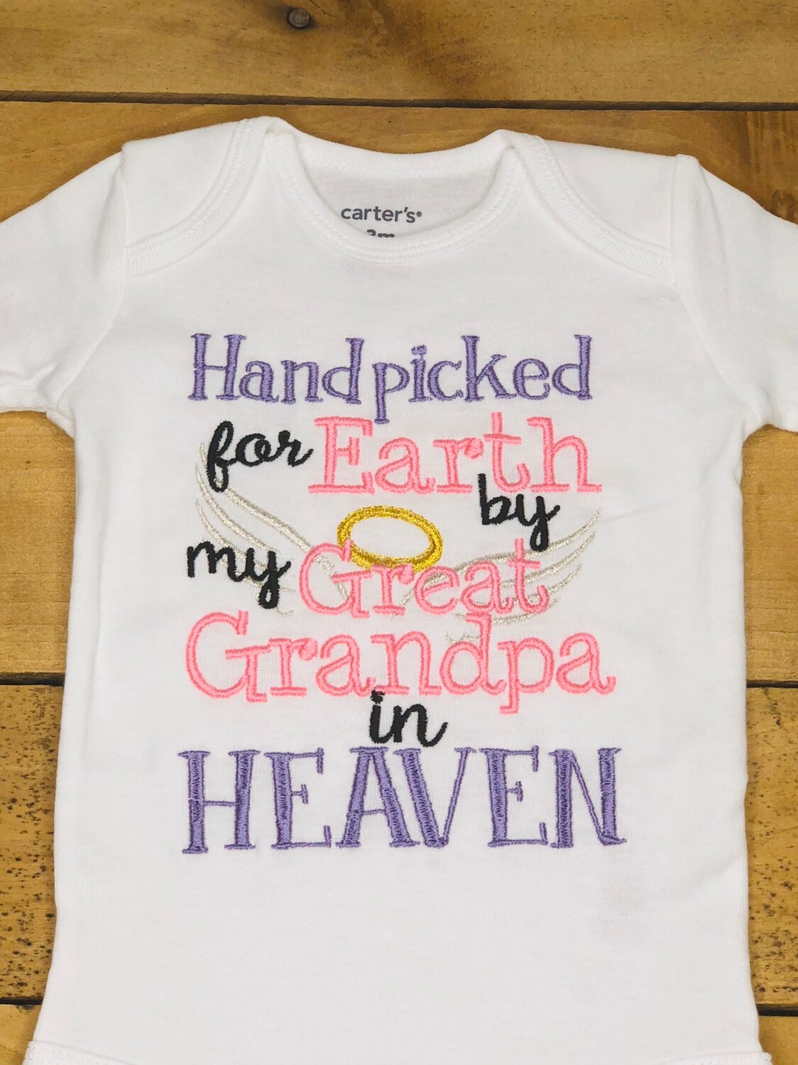 Embroidered Bodysuit Handpicked for Earth by my Great Grandpa in Heav…