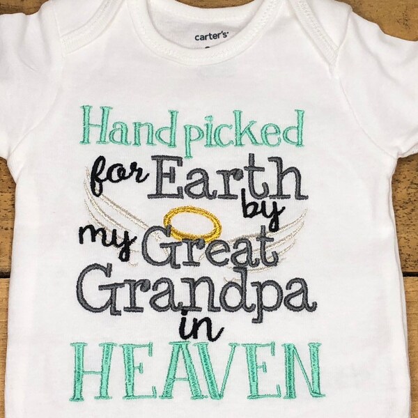 Hand Picked for Earth by My Grandpa in Heaven - Etsy
