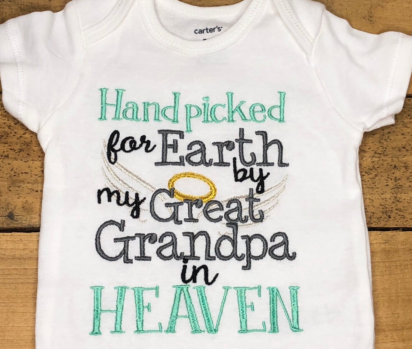 Embroidered Bodysuit Handpicked for Earth by my Great Grandpa in Heav…
