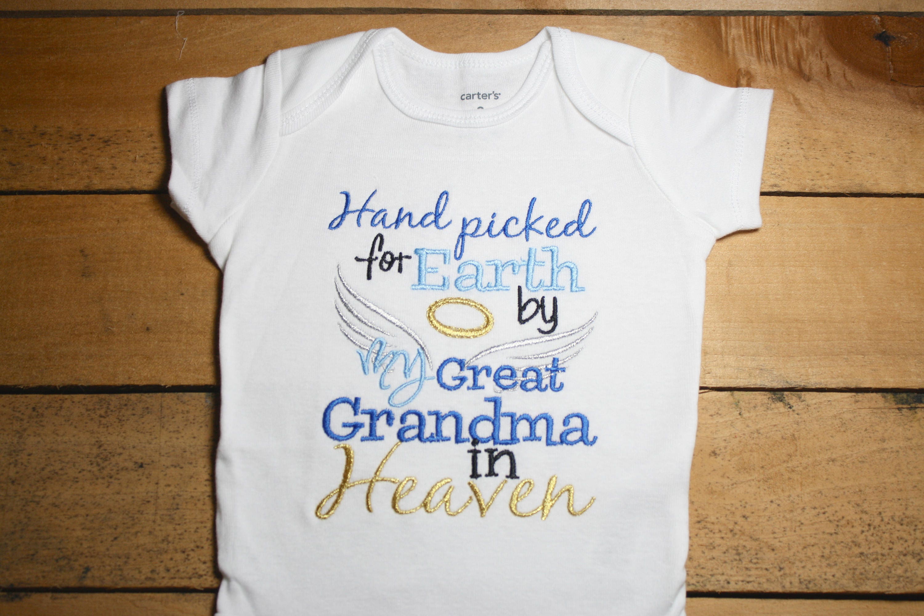 Embroidered Bodysuit Handpicked for Earth by my Great Grandma in Heav…