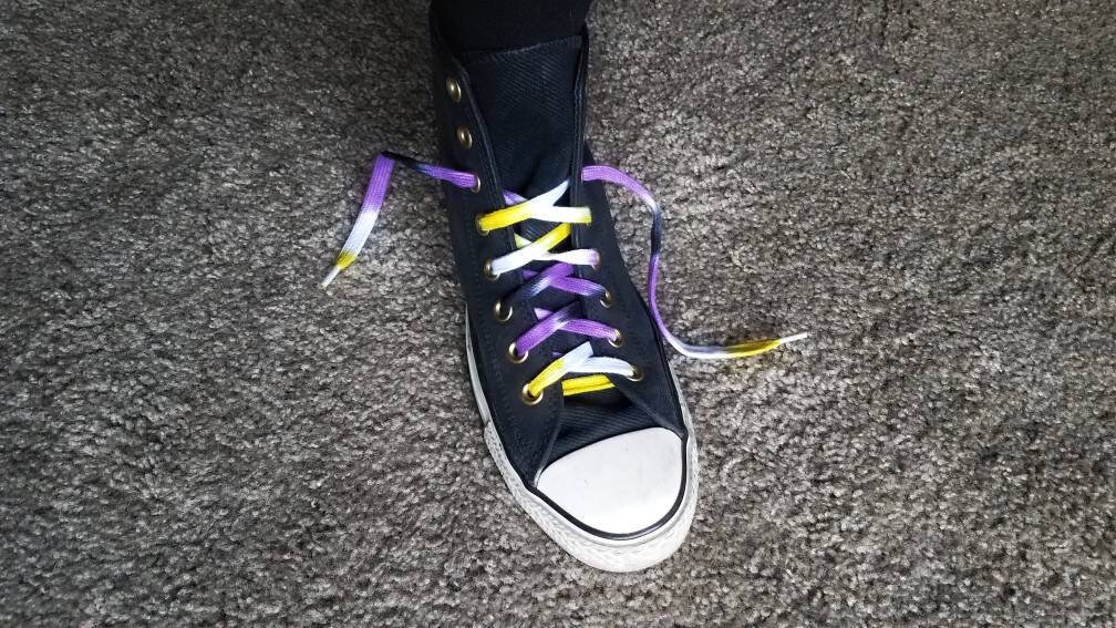 Nonbinary Pride Flag Tie Dye Cotton Shoelaces | Choice of Length and …