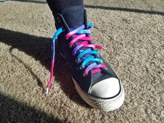 Bi Pride Flag Tie Dye Cotton Shoelaces Choice of Length and - Etsy