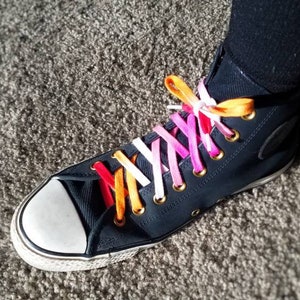 Lesbian Pride Flag Tie Dye Cotton Shoelaces Choice of Length - Etsy