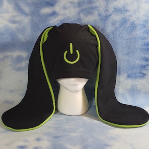 Green Power Bunny Hat Gamer Programmer Geek On Button Rabbit Ears Developer