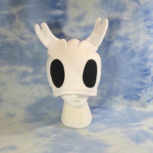 Hollow Knight Hat, Bone Horns Vessel Beanie, White Gamer Cosplay, Fleece Costume Gift