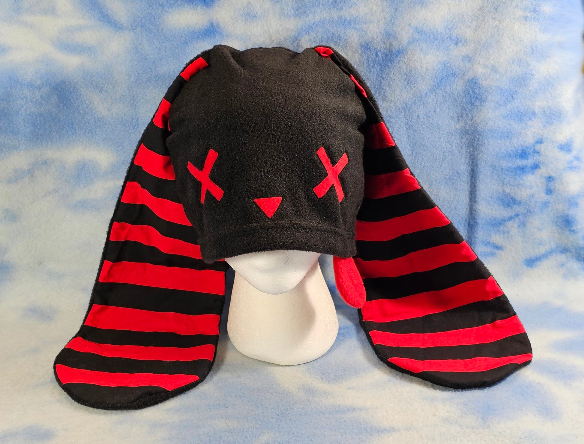 FR2 月桃　Rabbit Ears Beanie Fuzzy Bunny Hat for Women Cute Plush Beanie with Bunny Ears Long