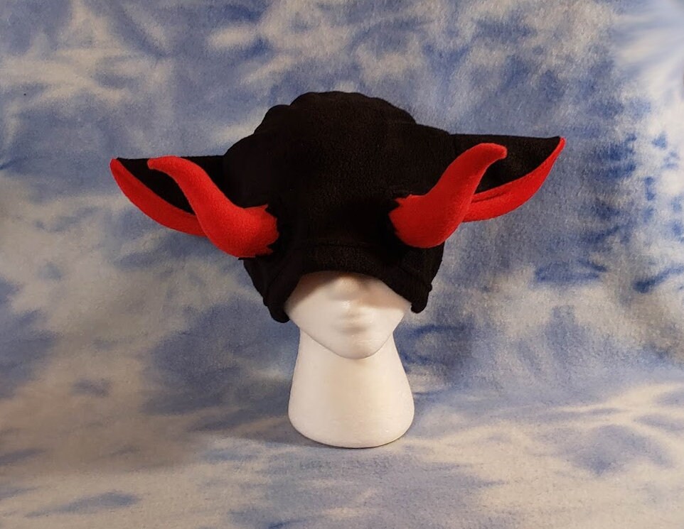 Horn Beanie with Ears Baphomet Horned Devil Goth Red Etsy