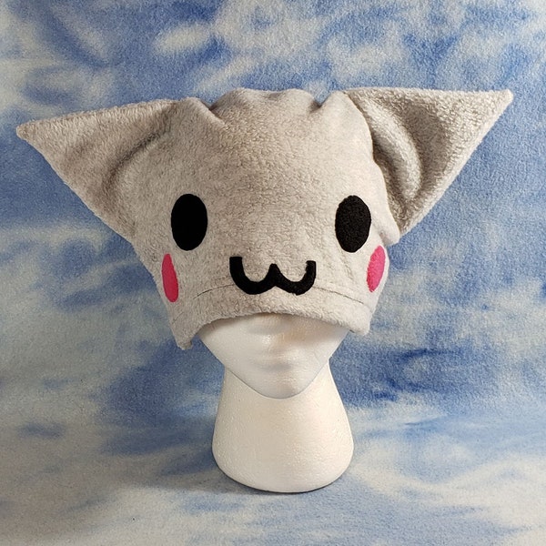 Cute Kitten Hat Kitty Gray Cat Happy Beanie Cheeks Cute Pink Nyan