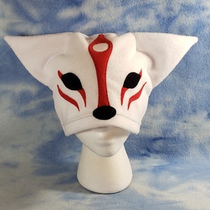 Super Soft Embroidered Black Kitsune Fox or Okami Hat - Etsy