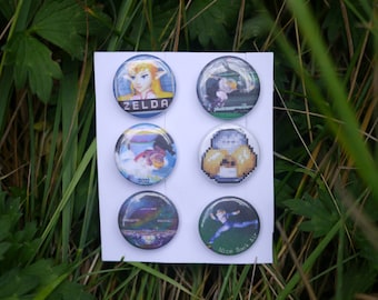 Super Smash Bros Melee Sheik Buttons - 6 Piece Pinback Set