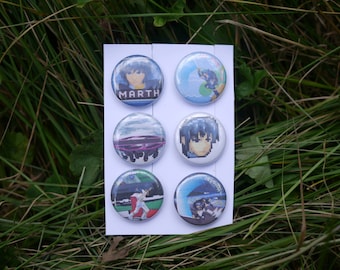 Marth Super Smash Bros Melee Buttons - 6 Piece Pinback Set