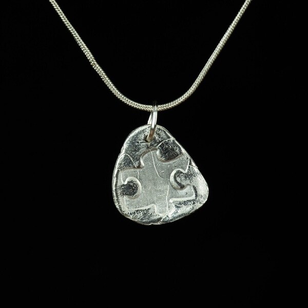 Autism Awareness Pendant - Handcrafted Fine Silver Pendant - .999 Silver Pendant - Reiki Infused