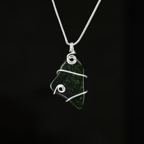 Green Goldstone Pendant - Reiki Pendant