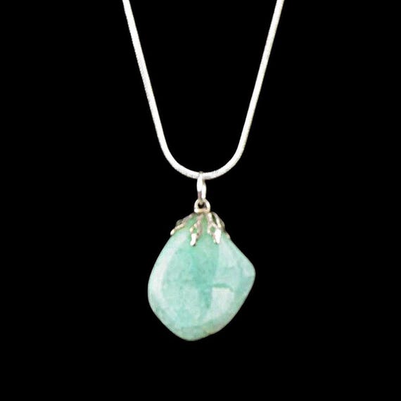 Tumbled Amazonite Pendant - Reiki Infused Jewelry SKU #2815