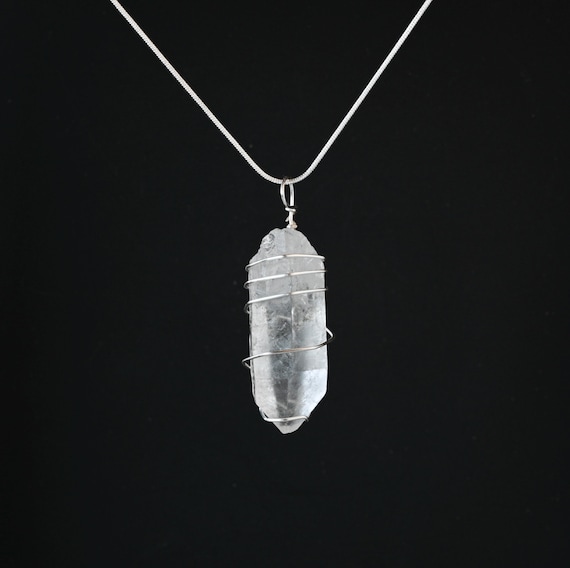 Quartz Pendant - Choose a Silver Chain or Leather Cord
