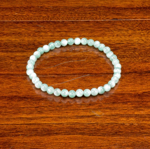 Green Moonstone Anklet - Reiki Infused
