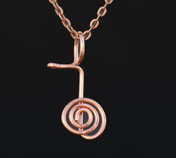 Cold Forged Copper Cho Ku Rei  Reiki Power Symbol Pendant - Handmade Reiki Jewelry