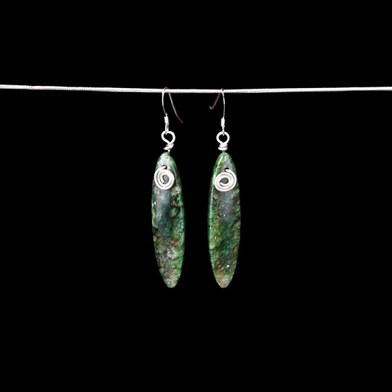 Handmade Green Lepidolite Statement Earrings - Reiki Infused