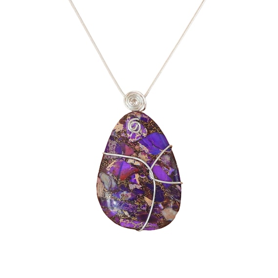 Purple Sea Sediment Teardrop Pendant