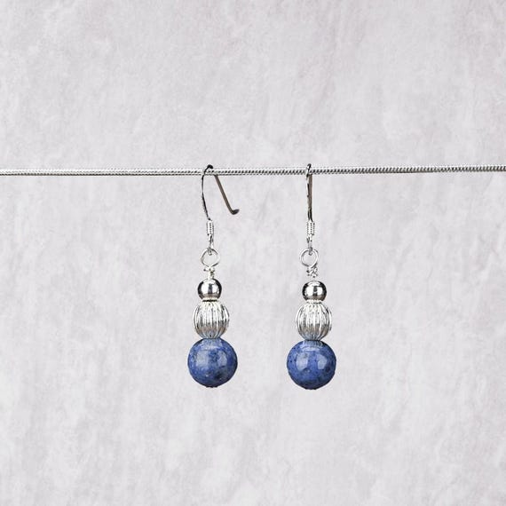 Dumortierite Earrings - Reiki Infused
