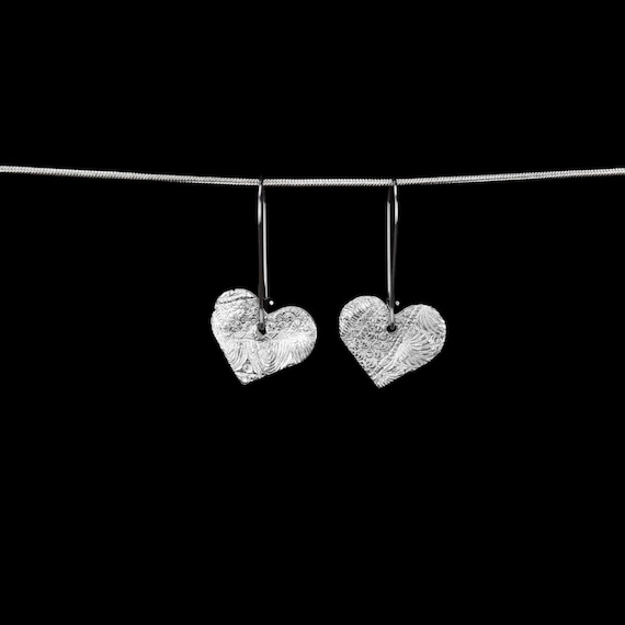 Handcrafted .999 Fine Silver Heart Earrings with Hypoallergenic Stainless Steel Kidney Ear Wires