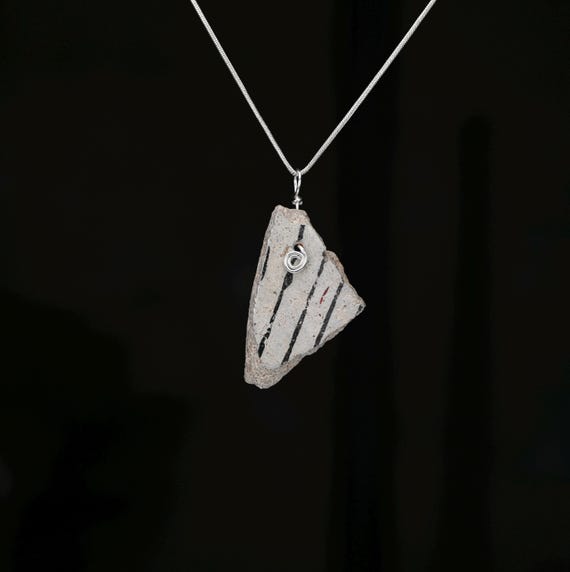 Pottery Shard Pendant - Choose Chain or Cord