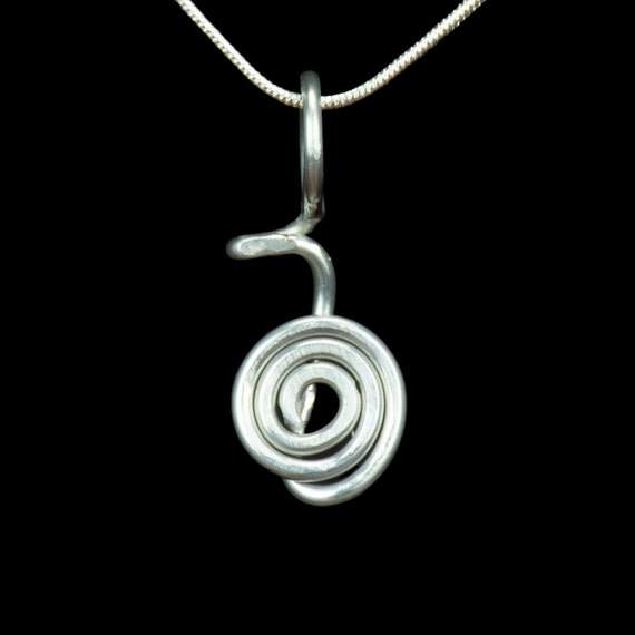 Aluminum Cho Ku Rei Power Symbol Pendant - Handmade Reiki Jewelry