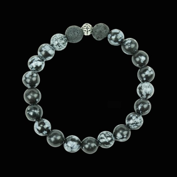 Snowflake Obsidian Stretch Bracelet
