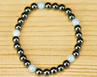 Magnetic Lodestone and Angelite Bracelet