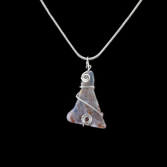 Agate Pendant - Choose a Silver Chain or Leather Cord