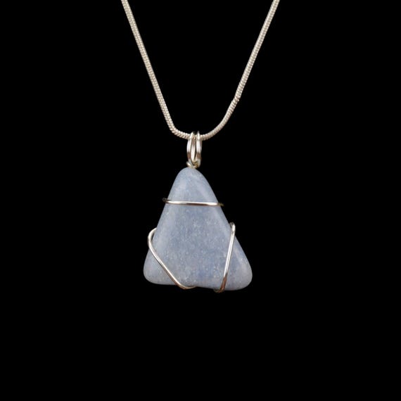 Pale Blue Aventurine Pendant - Handmade Reiki Jewelry
