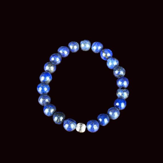 8mm Lapis Lazuli Bead Bracelet - Stretch Bracelet - Reiki Infused