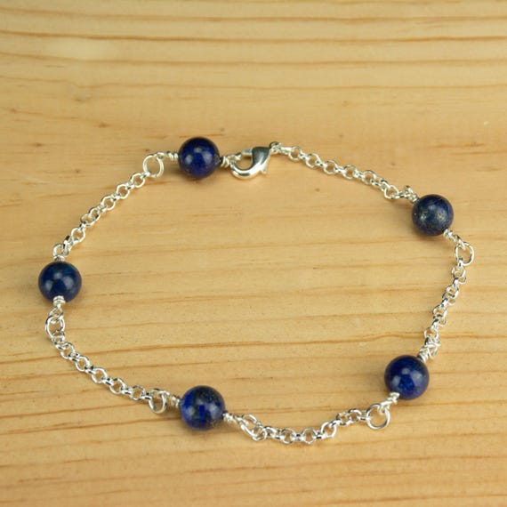 Genuine Lapis Lazuli Chain Anklet - Reiki Infused