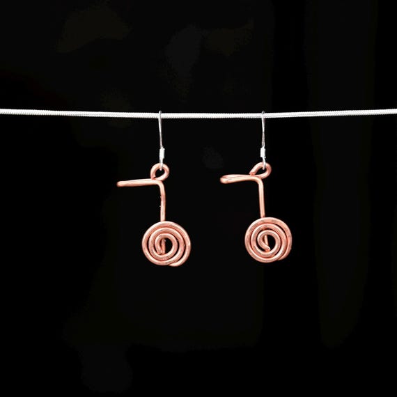 Cold Forged Copper Cho Ku Rei  Reiki Power Symbol Earrings - Handmade Reiki Jewelry