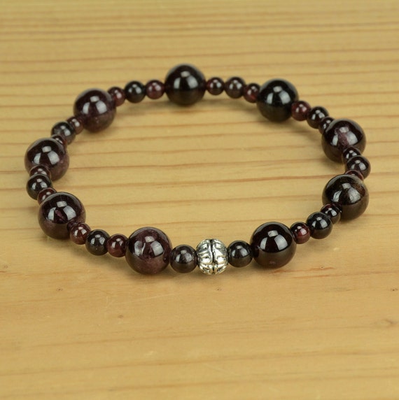 Garnet Bracelet - Reiki Bracelet - Sacral Chakra Support - Choose your size - Handmade in the USA