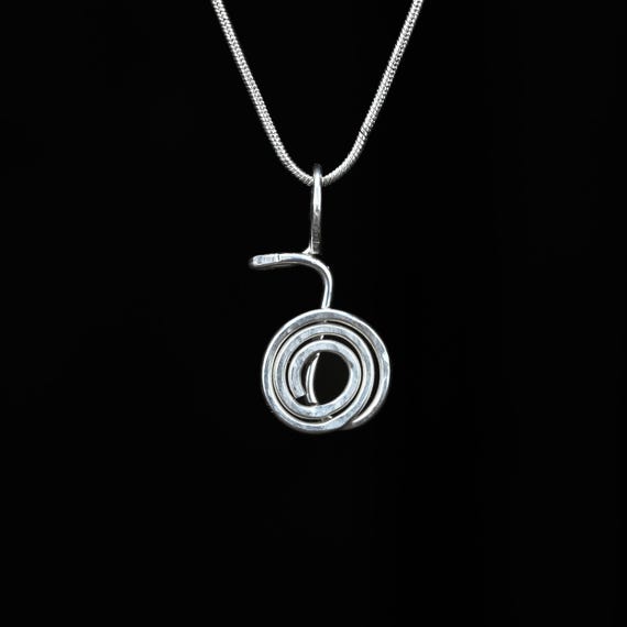 Argentium Silver Cho Ku Rei Pendant, Hammered Wire Reiki Necklace, Reiki Power Symbol Jewelry