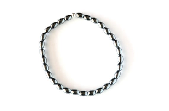 4mm x 6mm Rice Shaped Hematite Bead Bracelet - Non-magnetic Bracelet