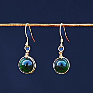 Green Tiger&#39;s Eye Earrings • 14k Gold Filled, Jeweler&#39;s Bronze