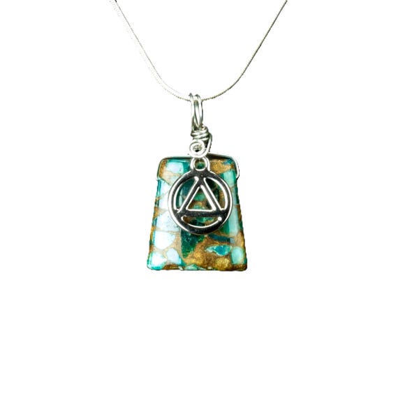 Recovery Jewelry - Pressed Jade Pendant - Reiki Infused Jewelry