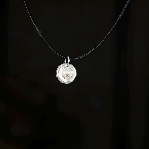 Fine Silver Rustic Swirl Pendant - .999 Fine Silver Clay Jewelry - Reiki Infused