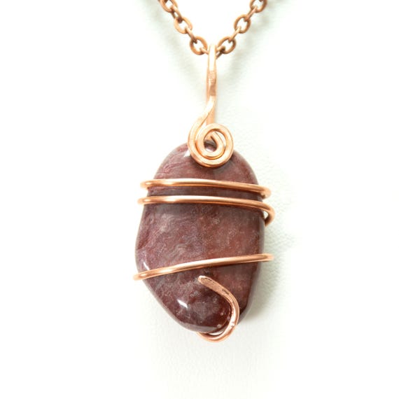 Tourmaline Copper Wire Wrapped Stone Pendant - Choose chain or cord