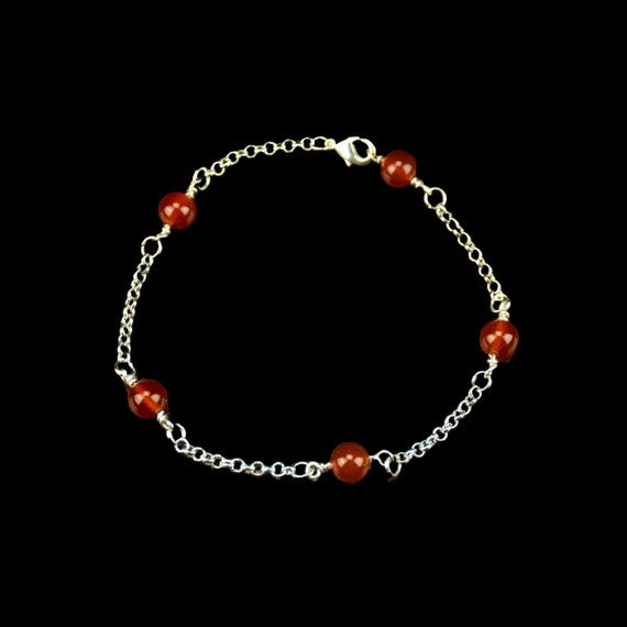 Genuine Carnelian Chain Anklet - Reiki Infused