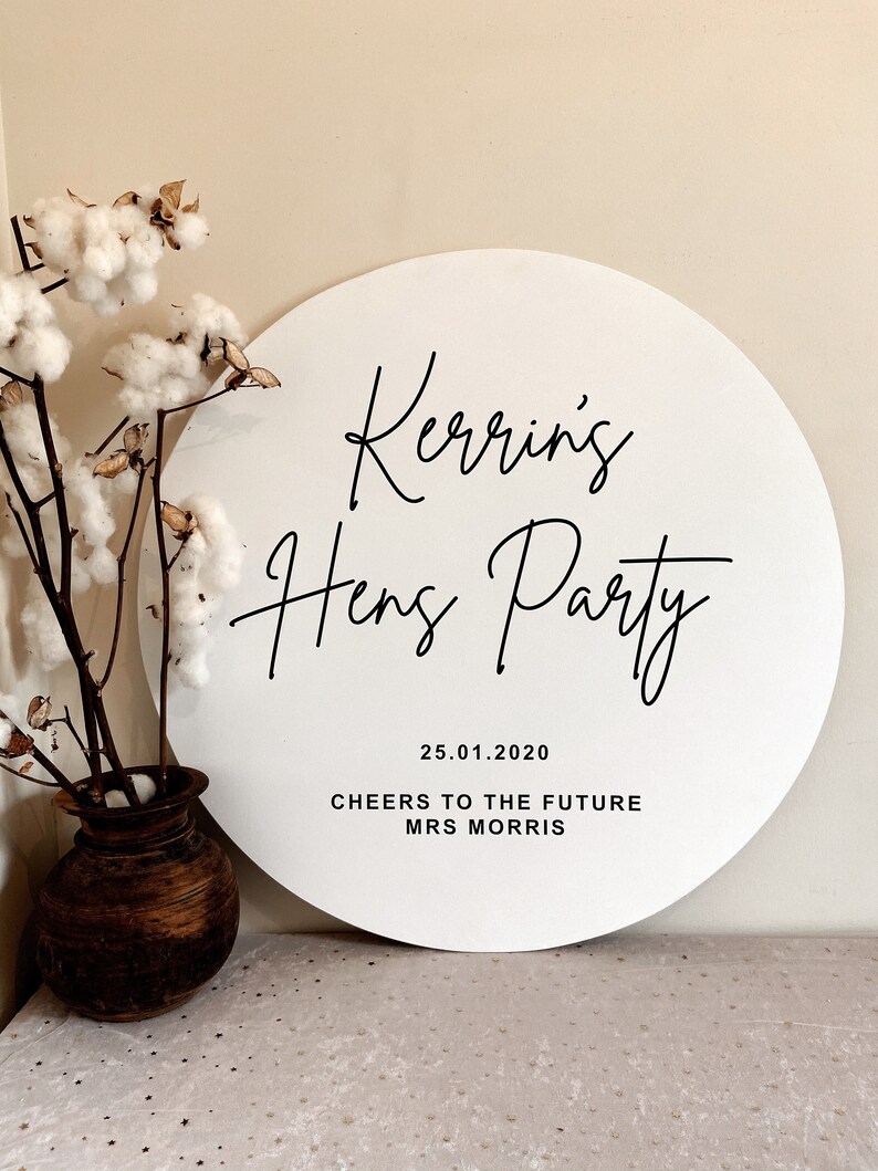 HENS Party Sign Bridal Shower Kitchen Tea Signs Round Etsy Australia