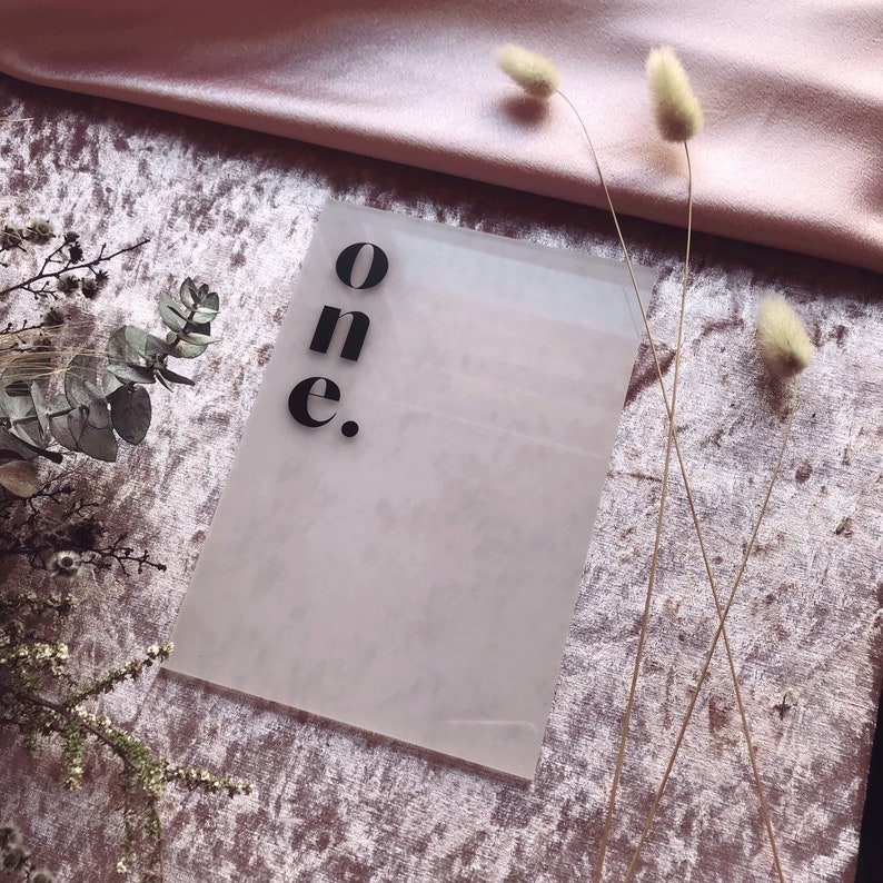 ACRYLIC Table Numbers Frosted Clear Acrylic Perspex Table Etsy