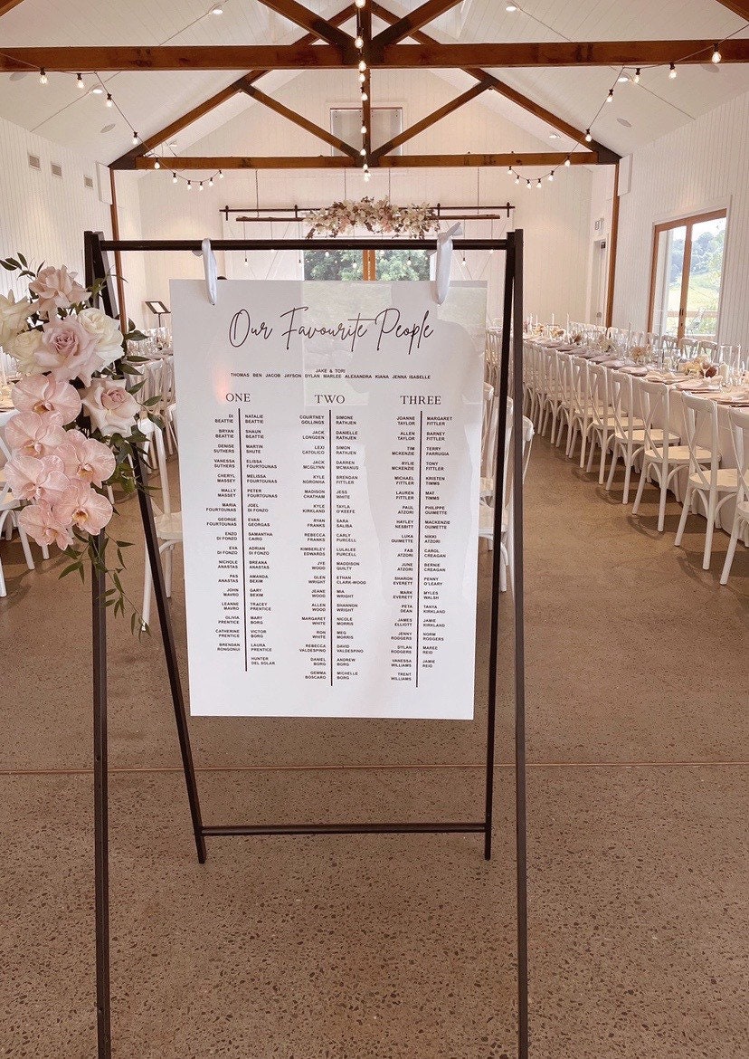 ACRYLIC Seating Chart Perspex Guest Wedding Seating Plan - Etsy Australia