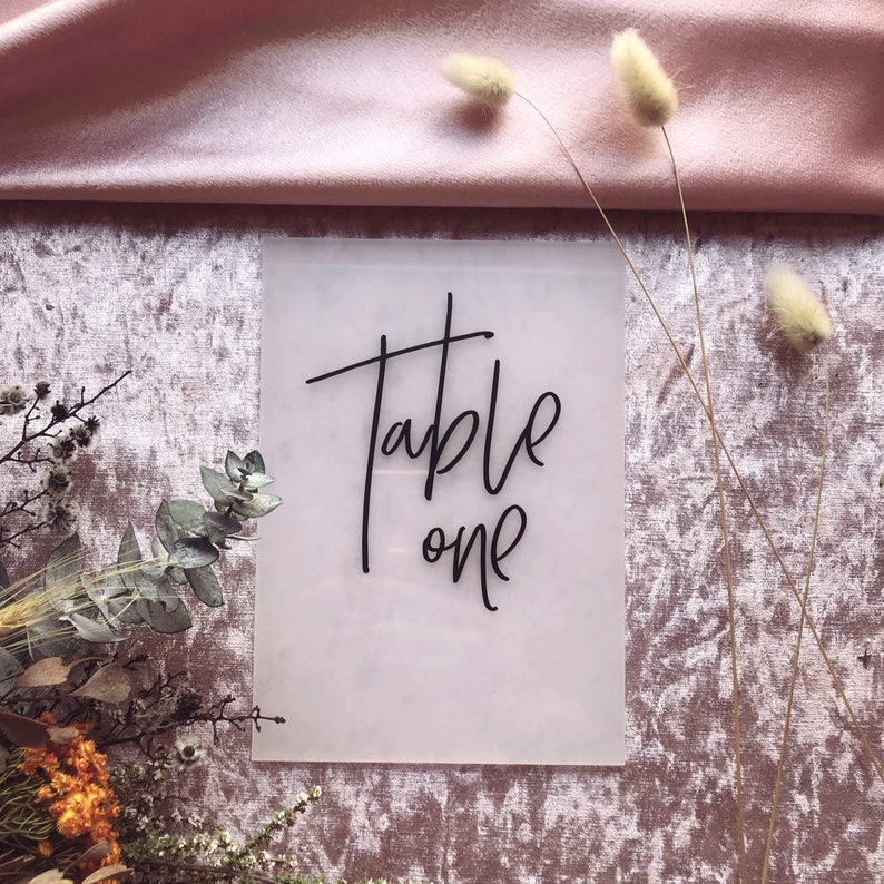 ACRYLIC Table Numbers Frosted Clear Acrylic Perspex Table Etsy