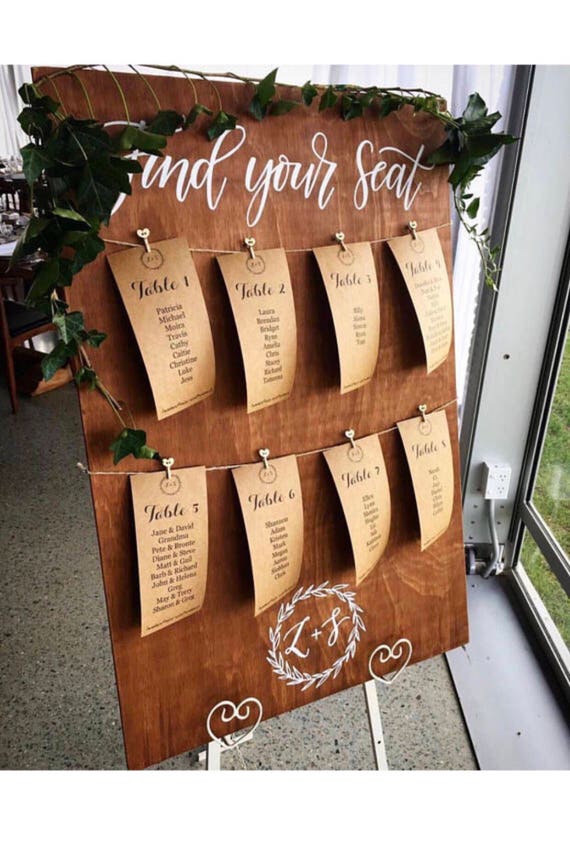 Diy Find Your Seat Sign Wooden Wedding Guest Seating Chart Etsy