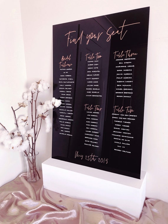 Etsy Acrylic Seating Chart