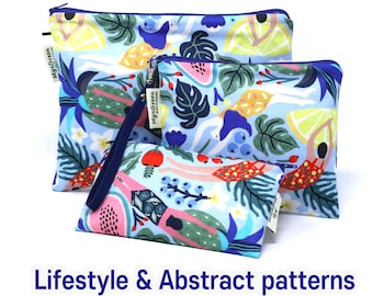 Abstract-Lifestyle patterns Reusable Waterproof pouches Reusable bag Washable bag Snack Bag Zippered pouch set Sandwich Bag Wet bag Gift